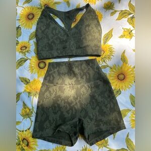 Buff bunny Camo Sports Bra and Shorts Set